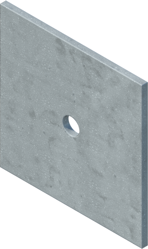 6" x 6" x 1/4" Square Flat Plate Washer for 5/8" Tieback Rod, Galvanized