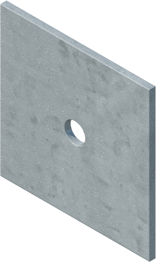 6" x 6" x 1/4" Square Flat Plate Washer for 3/4" Tieback Rod, Galvanized