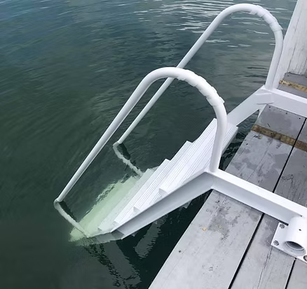 6-Step Wet Steps Dock Ladder – White Powder Coat Finish (BOXED)