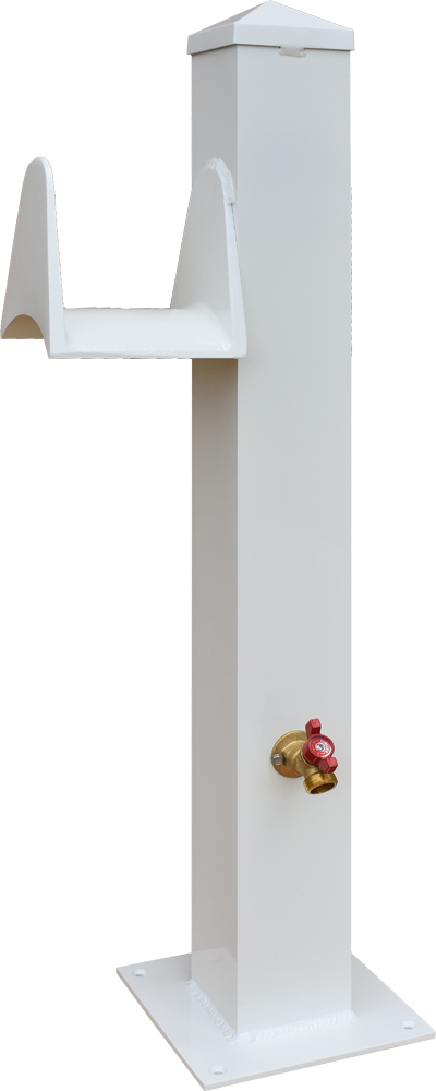 36″ Single Dock Water Stanchion, White Finish