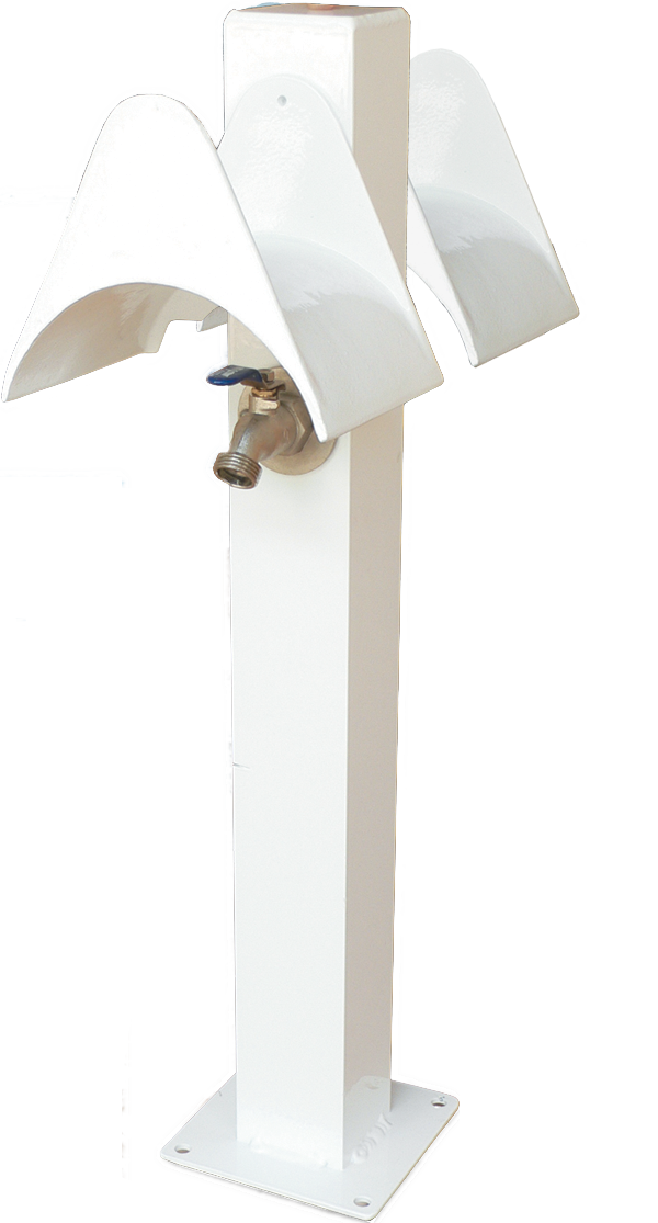 28" Dual Water Stanchion, White Finish
