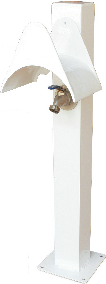 28" Single Water Stanchion, White Finish